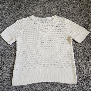 Lucky Brand Cream Crochet Shirt Size M